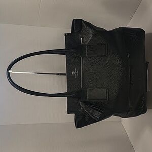 kate spade Southport Avenue Odin Leather Tote,  Black with Gold Plated Hardware